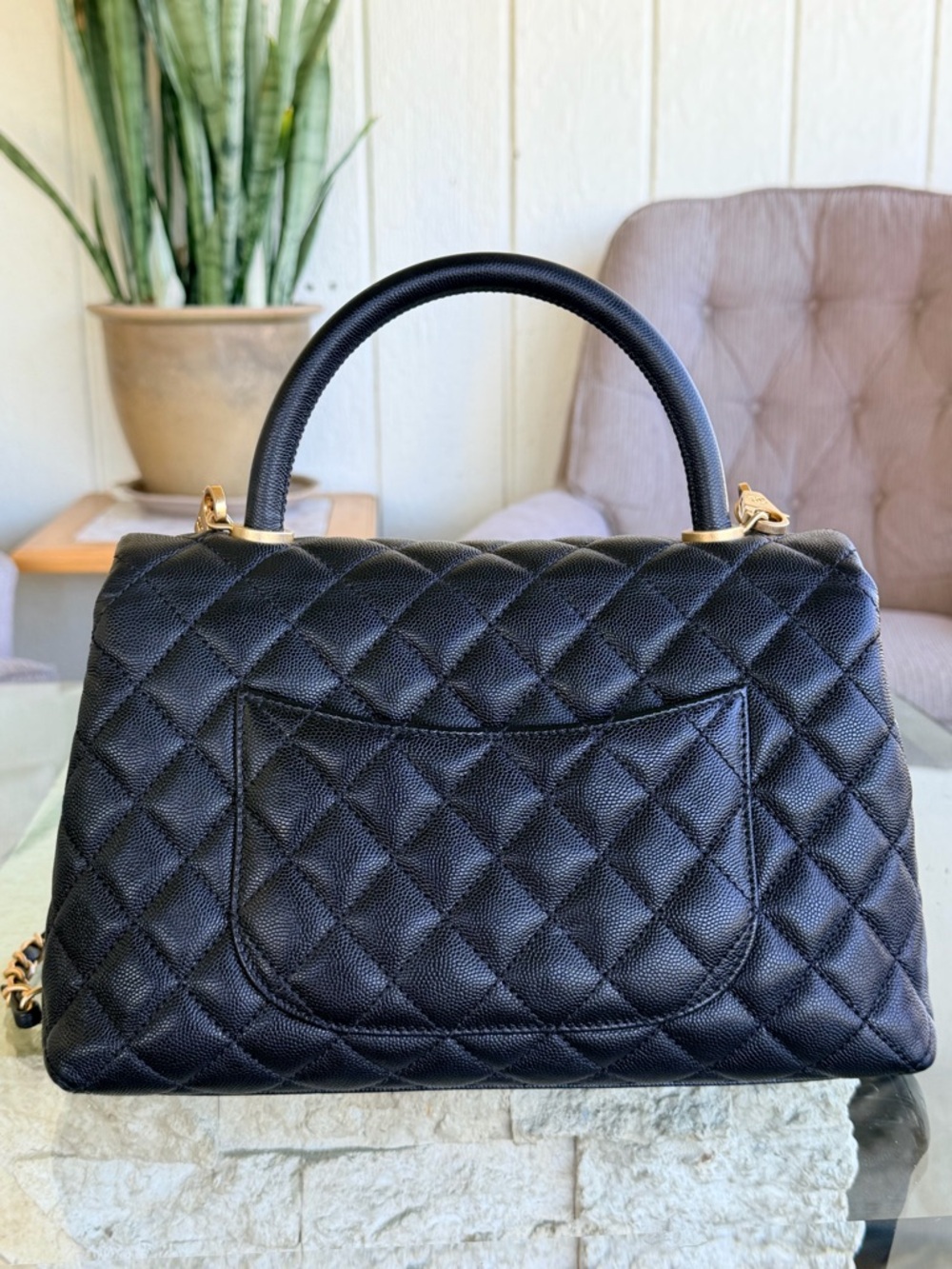 🆕 Coco Chanel Top Handle Caviar COA READY - Picture 9 of 16